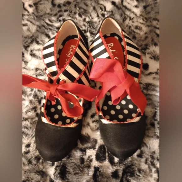 Retro Vegan Stripe Mary Jane Heels Women's - Picture 5 of 16